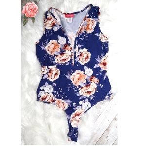 Hot Gal flower print bodysuit